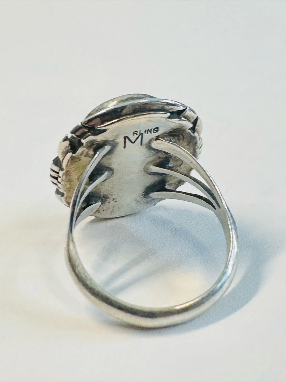 Vtg Navajo Sterling Multi Stone Inlay Ring (7)